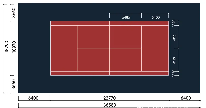 Tennis court standard dimensions and markings